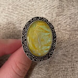 Handmade Dichroic Glass Sterling Silver Ring
